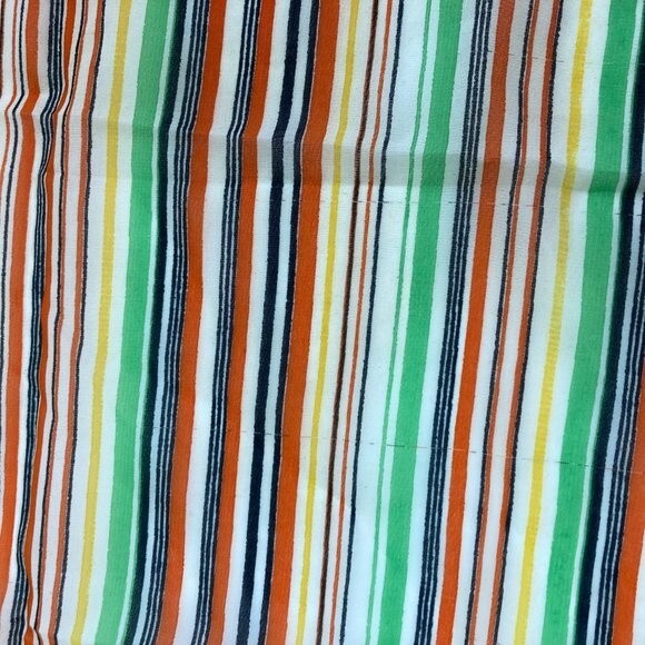 Vintage Striped Square Scarf MCM Mod Retro Polyester Japan - Picture 10 of 14